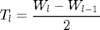 $$ T_l  = \frac{{W_l  - W_{l - 1} }}{2} $$
