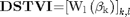 $$
{\mathbf{DSTVI}}\mathrm{{=}}{\mathrm{\left[{{W}_{l}\left({{\mathit{\beta}}_{k}}\right)}\right]}}_{k\mathrm{,}l}
$$
