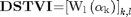 $$
{\mathbf{DSTVI}}\mathrm{{=}}{\mathrm{\left[{{W}_{l}\left({{\mathit{\alpha}}_{k}}\right)}\right]}}_{k\mathrm{,}l}
$$
